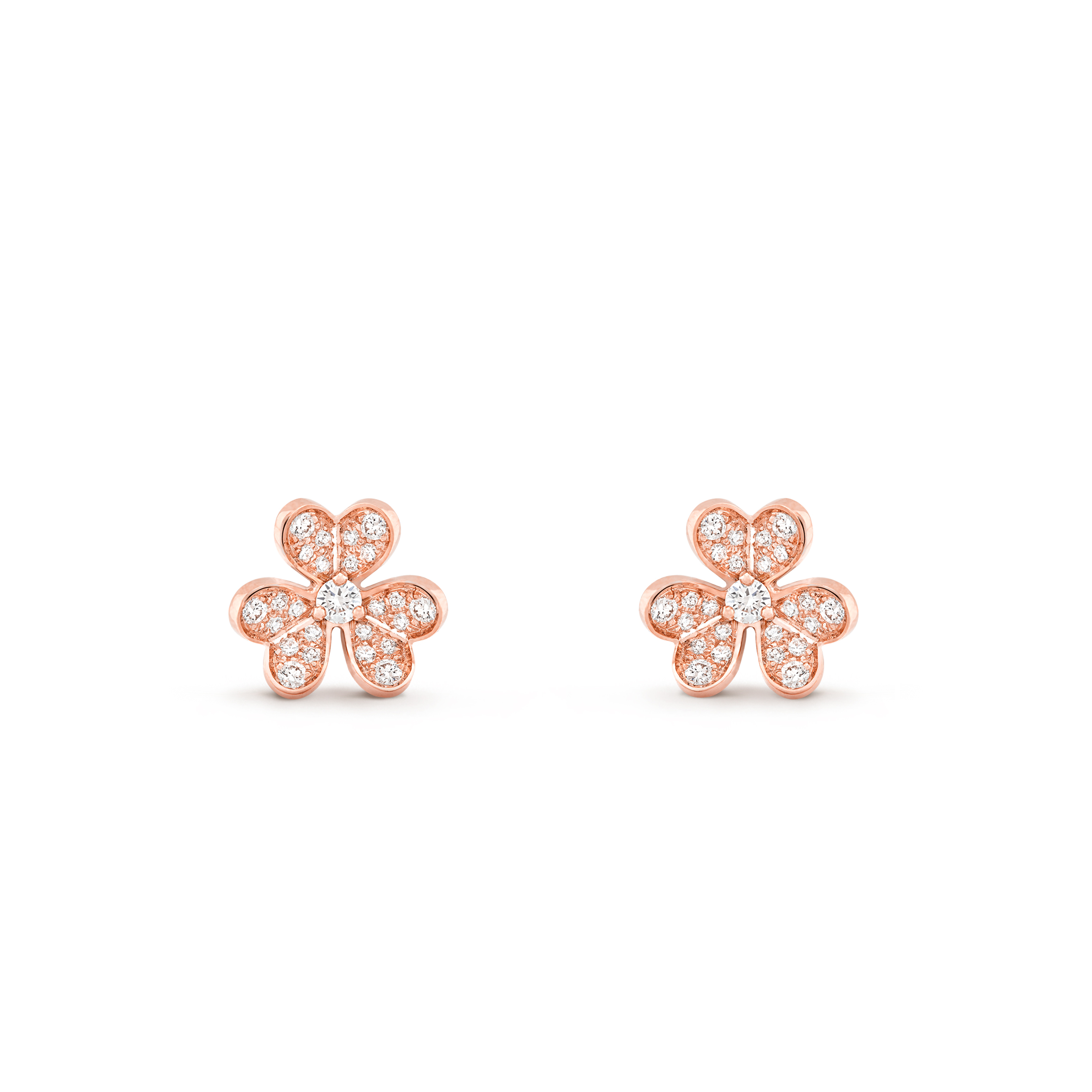 VAN CLEEF ARPELS FRIVOLE EARRINGS, MINI MODEL - ROSE GOLD, DIAMOND  VCARP7RJ00